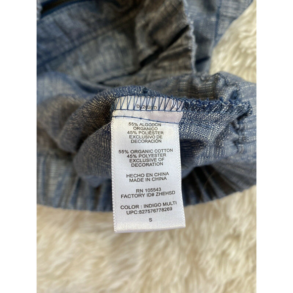 DEREK LAM jacket zip short sleeve denim High Neck Size S Hooded pockets - Picture 12 of 12